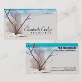 ビーチと海の概念 名刺 (正面/裏面)