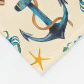 ビーチと海の生命をテーマにしたパタパーソナライズされたーン フリースブランケット (角)