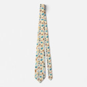 ビーチと海の生命をテーマにしたパターン ネクタイ (正面)