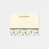 ビーチと海の生命をテーマにしたパターン ポストイット (正面)