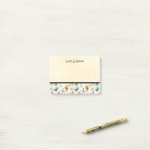 ビーチと海の生命をテーマにしたパターン ポストイット (デスク上)