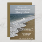 ビーチと海ウェディングシャワー 招待状 (正面/裏面)