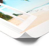 ビーチと海サイカスタムズ付き窓 ポスター (角)