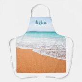ビーチと海パーソナライズされた名 エプロン (正面)