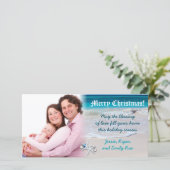 ビーチと海水カスタムクリスマスフォトカード シーズンカード (スタンド正面)