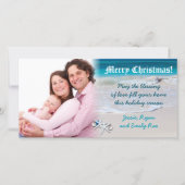 ビーチと海水カスタムクリスマスフォトカード シーズンカード (正面)