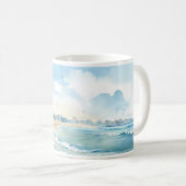 ビーチと海 コーヒーマグカップ (正面右)