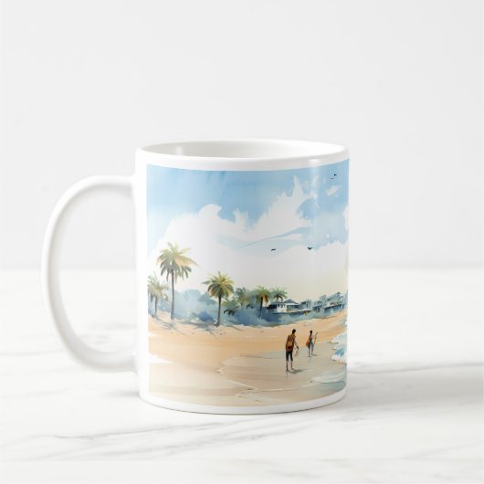 ビーチと海 コーヒーマグカップ (左)