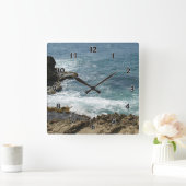 ビーチと海 スクエア壁時計 (ホーム)