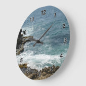 ビーチと海 ラージ壁時計 (傾斜)