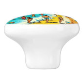 ビーチと漫画ブックアーポップ・アートのトヴィーブ セラミックノブ (側面)