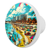 ビーチと漫画ブックアーポップ・アートのトヴィーブ セラミックノブ (右)