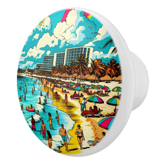 ビーチと漫画ブックアーポップ・アートのトヴィーブ セラミックノブ (右)