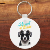 ビーチと犬 キーホルダー (正面)