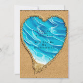 ビーチと砂のハート　あなたは私のブライズメイドになってくれる？ 招待状 (正面)