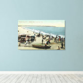 ビーチと粘土頭の表示 キャンバスプリント (インサイチュ (ウッドフロア))