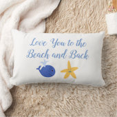 ビーチと背中のホエールピローにあなたを愛する ランバークッション (ブランケット)