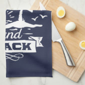 ビーチと裏海軍白へ キッチンタオル (四つ折り)