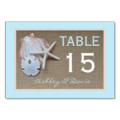 ビーチとBurlapのテーブ結婚ルナンバーカード テーブルナンバー (裏面)