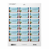 ビーチとPalm Treeデザイナーラベル ラベル (フルシート)