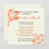 ビーチによってはブライダルシャワー-珊瑚--が開花します 招待状 (正面/裏面)