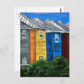 ビーチにスケッチイラストレーションの贈り物がある ポストカード (正面/裏面)