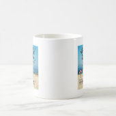ビーチに住むには十分に幸運なら コーヒーマグカップ (中央)