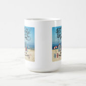 ビーチに住むには十分に幸運なら コーヒーマグカップ (中央)