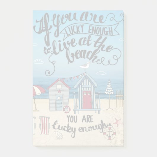 ビーチに住むには十分に幸運なら ポストイット (正面)