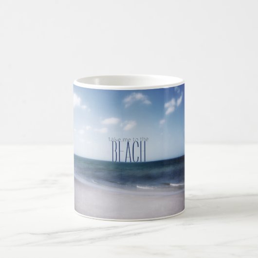 ビーチに私を連れて行って下さい コーヒーマグカップ (中央)