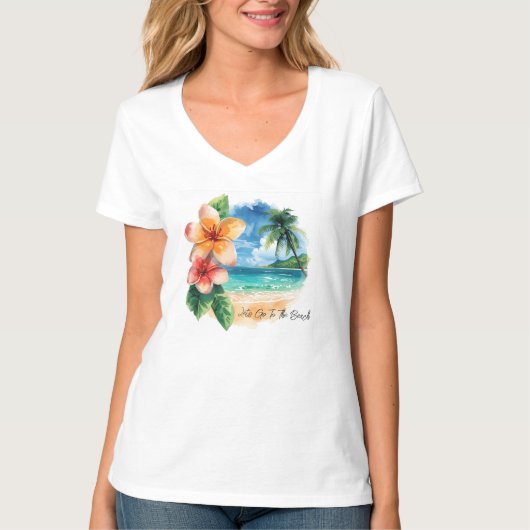ビーチに行こう バケーションTシャツ Tシャツ (正面)