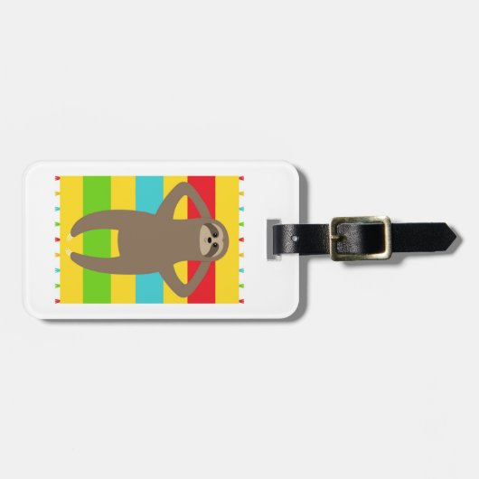 ビーチのあなたの一流の|の怠惰を加えて下さい ラゲッジタグ (正面横)