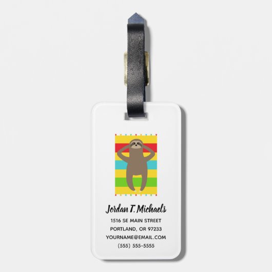 ビーチのあなたの一流の|の怠惰を加えて下さい ラゲッジタグ (裏面縦)