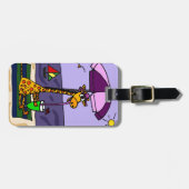 ビーチのおもしろいなキリン ラゲッジタグ (正面横)