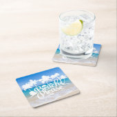 ビーチのおもしろいな引用文のコースター スクエアペーパーコースター (インサイチュ)