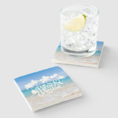 ビーチのおもしろいな引用文のコースター ストーンコースター (横)