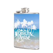 ビーチのおもしろいな引用文のフラスコ フラスク (左)