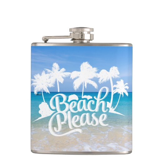 ビーチのおもしろいな引用文のフラスコ フラスク (正面)