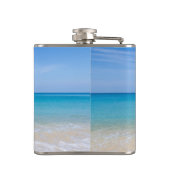 ビーチのおもしろいな引用文のフラスコ フラスク (裏面)