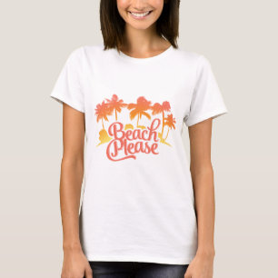 ビーチのおもしろいな引用文の女性のティー Tシャツ