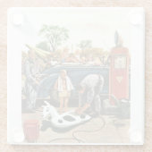 ビーチのおもちゃの膨脹 ガラスコースター (裏面)