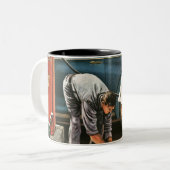 ビーチのおもちゃの膨脹 ツートーンマグカップ (正面左)