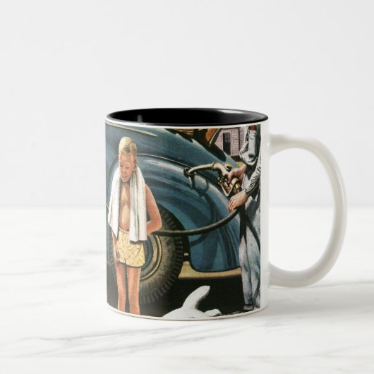 ビーチのおもちゃの膨脹 ツートーンマグカップ (右)