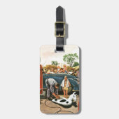 ビーチのおもちゃの膨脹 ラゲッジタグ (正面縦)