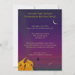 ビーチのたき火集め 招待状