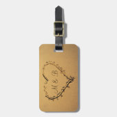 ビーチのたった今結婚しましたの愛ハート ラゲッジタグ (正面縦)