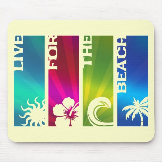 ビーチのために住んで下さい マウスパッド (正面)