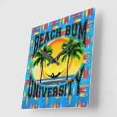 ビーチのつまらない大学 スクエア壁時計 (傾斜)