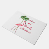 ビーチのようなクリスマスフラミンゴを食べる ドアマット (アングル)