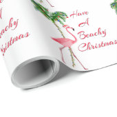 ビーチのようなクリスマスフラミンゴを食べる ラッピングペーパー (ロールコーナー)